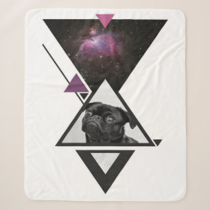 Space Mops Black Mops Dog Gift Idee für Mops Lie Sherpadecke
