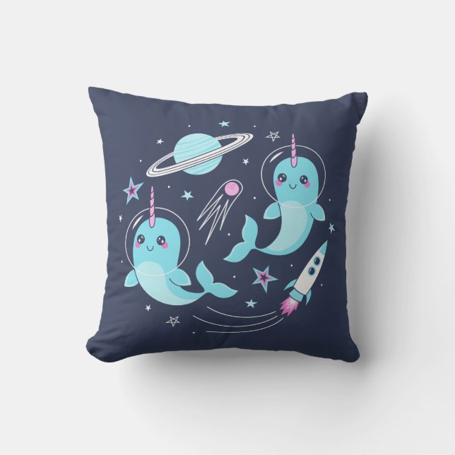 Space Narwhals Kissen (Vorderseite)