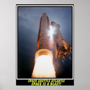 Space Navette Atlantis Space Est Une Poster De Feu