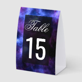 Space Nebula Purple Galaxy Wedding Table Number Tischaufsteller