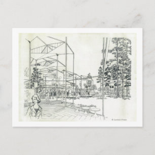 Space Needle Luftbild Konzeptzeichnung 3 Postkarte