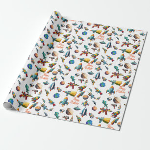 Space Odyssey Geburtstag Geschenkpapier