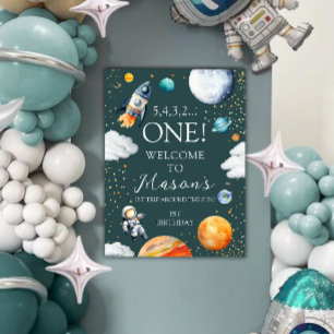 Space One Geburtstags-Willkommensposter Poster