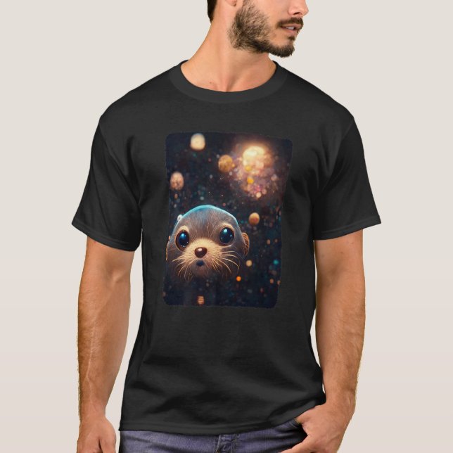 Space Otter   Cosmic Otter Pajamas Otter Space T-Shirt (Vorderseite)