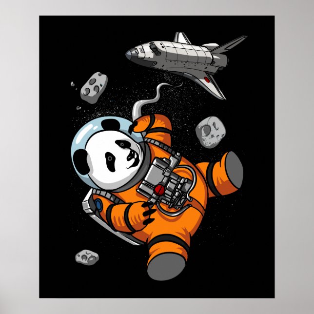 Space Panda Bear Astronaut Galaxy Kosmische Tier Poster (Vorne)