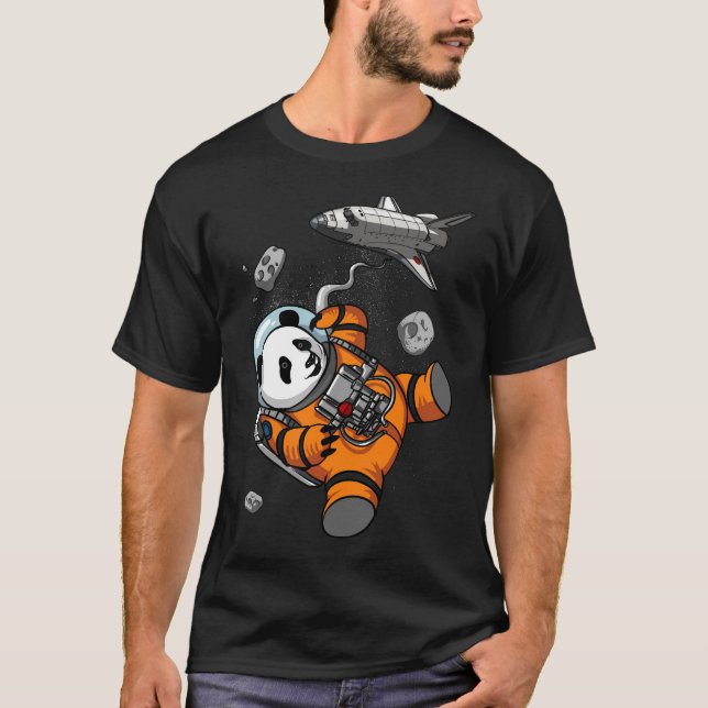 Space Panda Bear Astronaut Galaxy Kosmische Tier T-Shirt (Vorderseite)