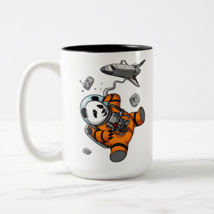 Space Panda Bear Astronaut Galaxy Kosmische Tier Zweifarbige Tasse