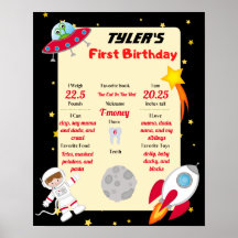 Space Party 1er Anniversaire Poster