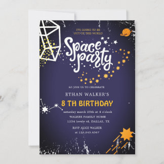 Space Party | Birthday Invitation Einladung