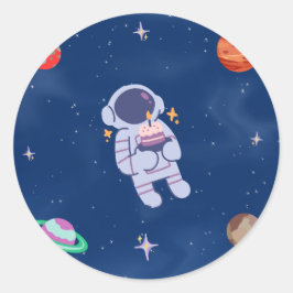 Space Party Collection Runder Aufkleber