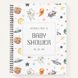 Space Pattern Baby Shooting Geschenkliste Notizbuch