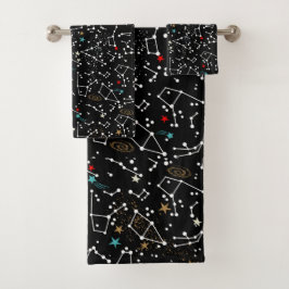 Space Pattern Towel Badhandtuch Set