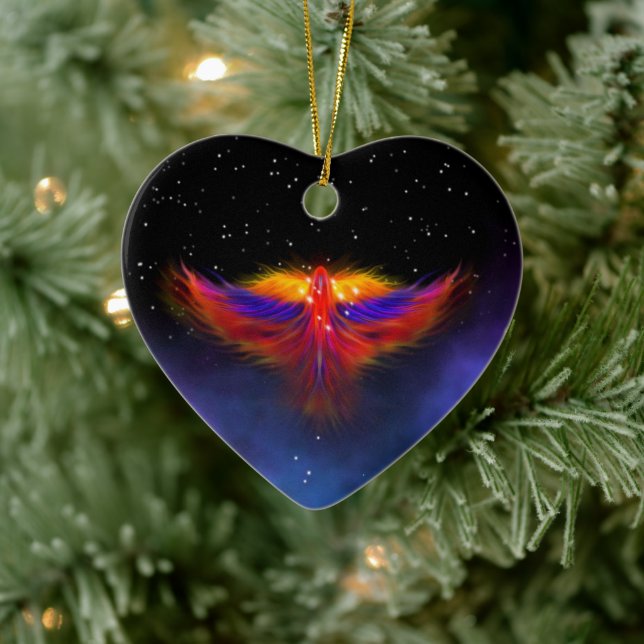 Space Phoenix Nebula Keramik Ornament (Baum)