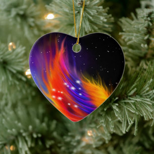 Space Phoenix Wing Keramik Ornament