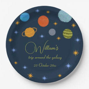 Space Planets Galaxy Stars Junge Dusche Pappteller