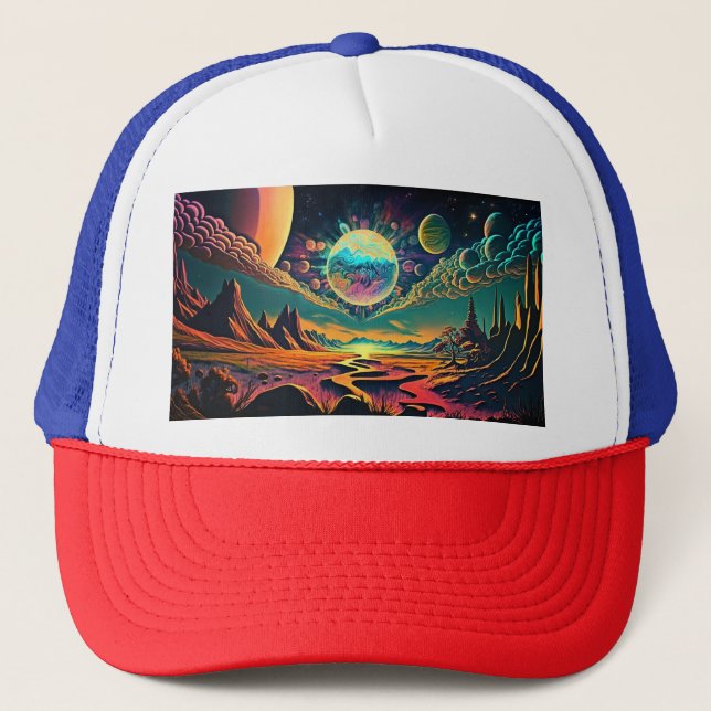 Space Psychedelic Truckerkappe (Vorderseite)