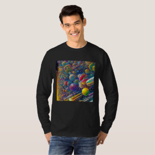 Space Race hommes noir manches longues T-shirt