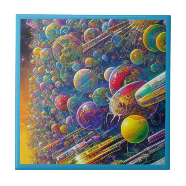 Space Race kleine Keramik Fliesen (Vorderseite)