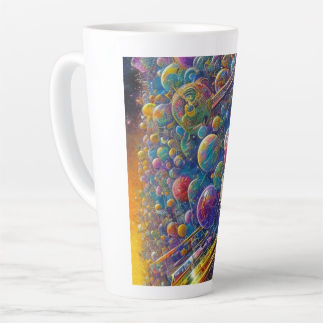 Space Race latte Tasse (Linke Ecke)