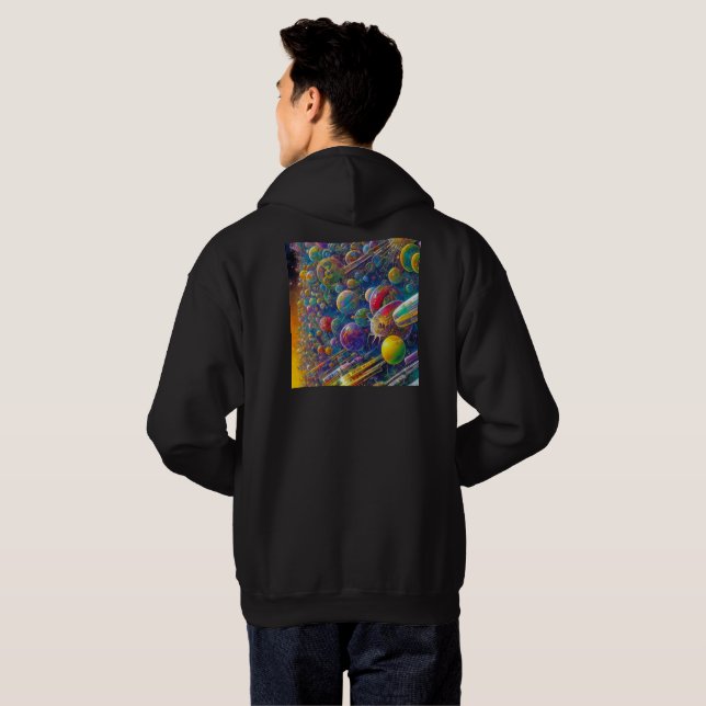 Space Race Männer schwarz gekleidetes Sweatshirt z (Schwarz voll)