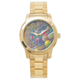 Space Race überdimensionales Gold Armbanduhr mit Z