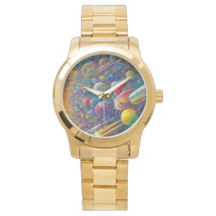Space Race überdimensionales Goldrausch Armbanduhr