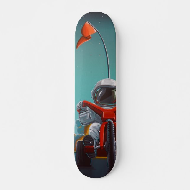 Space Racer - Astronaut auf einem großen Rad Skateboard (Vorne)