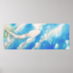 Space Rocket Hub aus dem Start. Poster