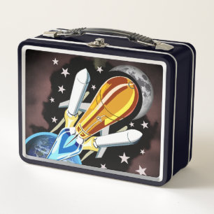 Space Rocket Science Metal Lunchbox