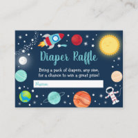 Space Rocket Ship Planets Baby Diaper Raffle