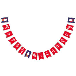 Space Rocket Star Schiff Happy Birthday Banner