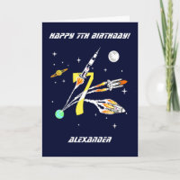Space Rockets - 7e carte d'anniversaire