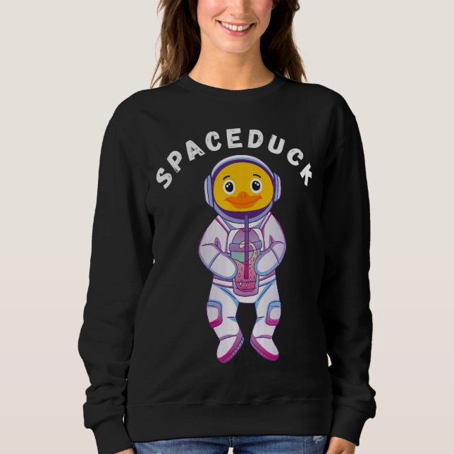 Space Rubber Duck Boba Tea Drink Tee Astron (Vorderseite)