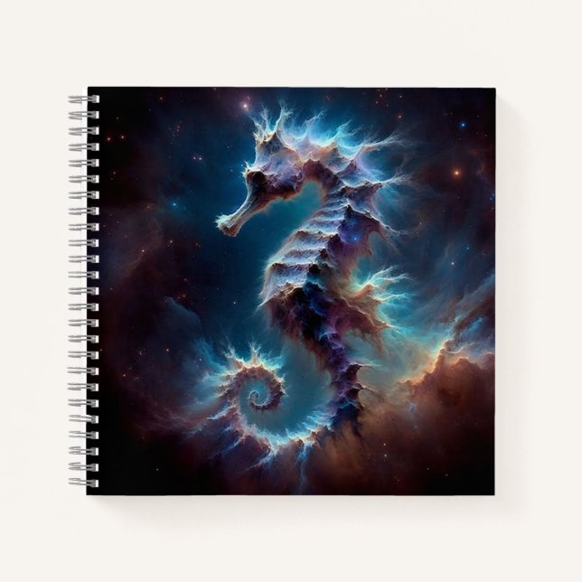 Space Seepferd Notizbuch (Vorderseite)