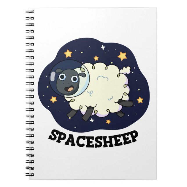 Space Sheep Funny Astronaut Sheep Puff Notizblock (Vorderseite)