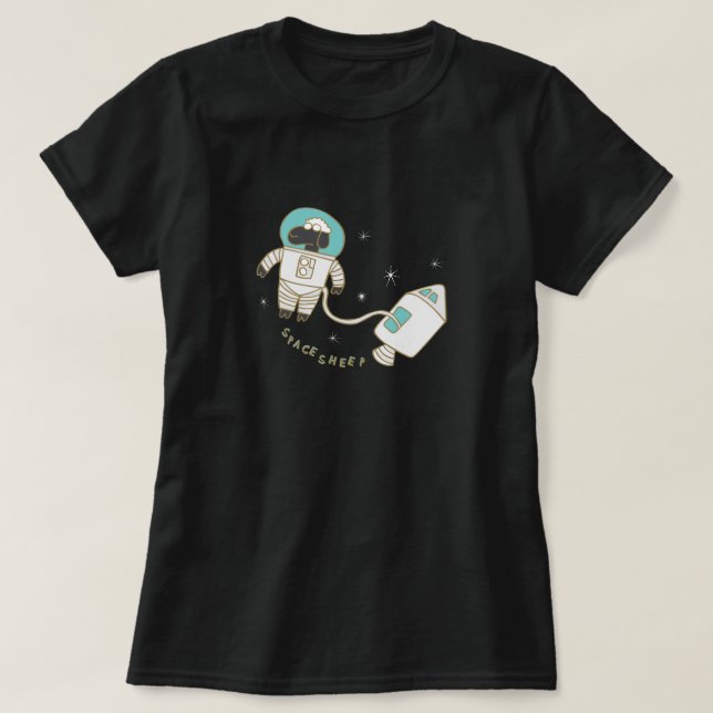 Space Sheep Funny Word Puff T-Shirt (Design vorne)