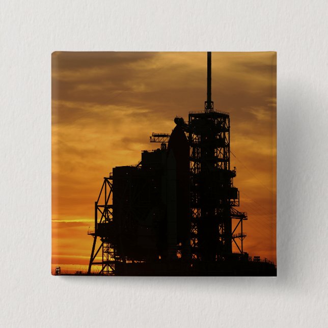 Space Shuttle Atlantis auf dem Launenblock Button (Vorderseite)
