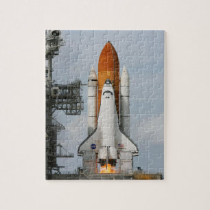 Space Shuttle Atlantis Foto-Puzzle mit Blechdose