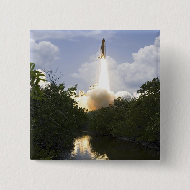 Space Shuttle Atlantis hebt 26 Button (Vorderseite)