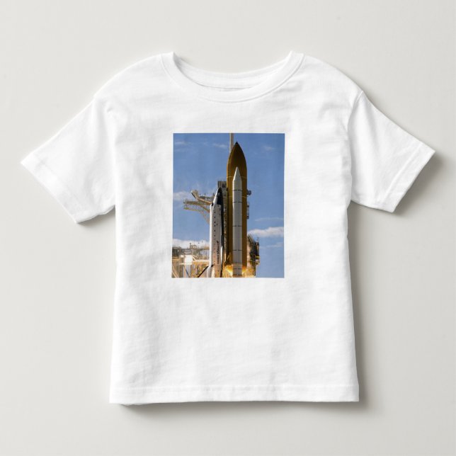 Space Shuttle Atlantis hebt 5 Kleinkind T-shirt (Vorderseite)