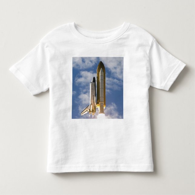 Space Shuttle Atlantis hebt 6 Kleinkind T-shirt (Vorderseite)
