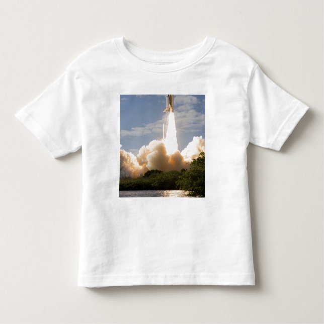 Space Shuttle Atlantis hebt 8 Kleinkind T-shirt (Vorderseite)