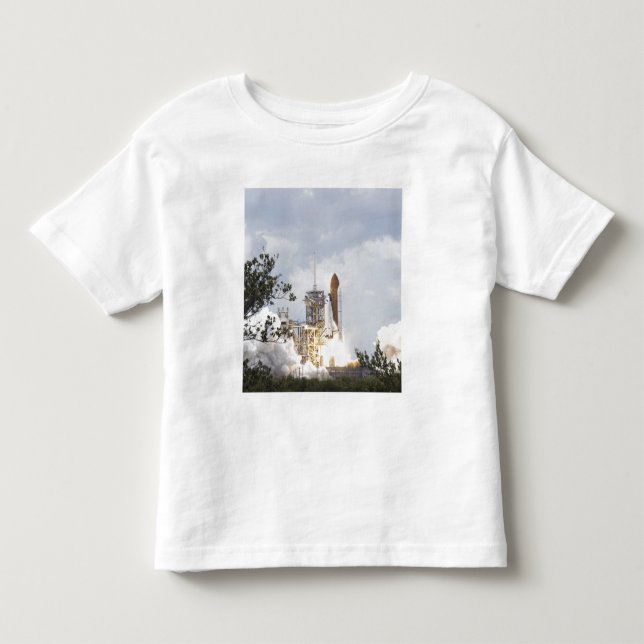 Space Shuttle Atlantis hebt ab 5 Kleinkind T-shirt (Vorderseite)