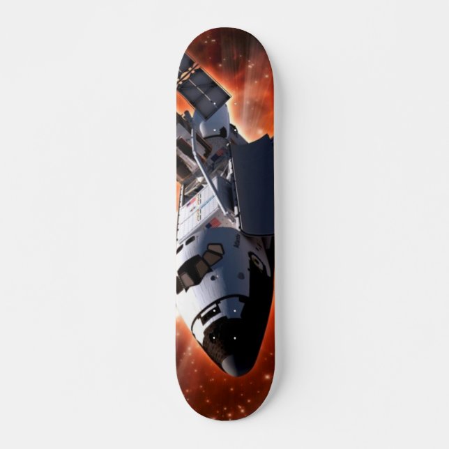 Space Shuttle Atlantis Hubble Telescope Artwork Skateboard (Vorne)