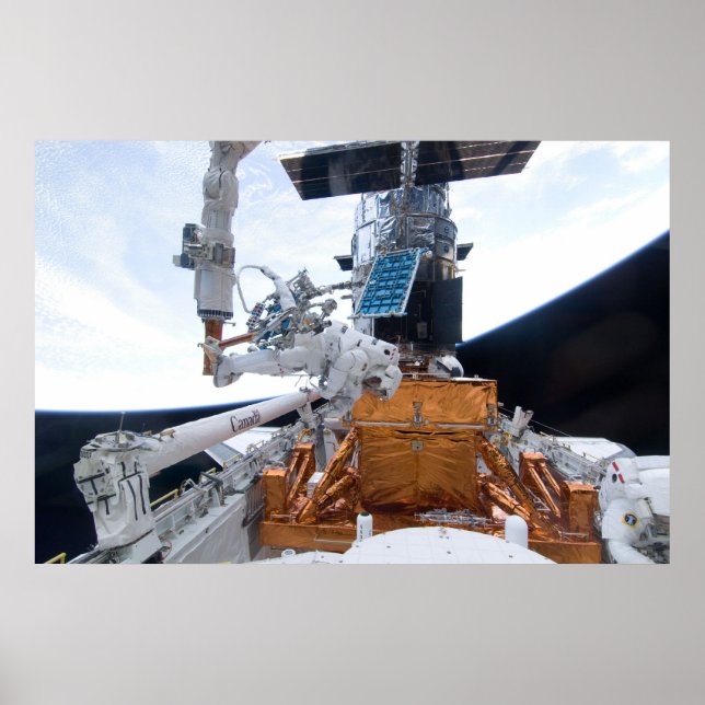 Space Shuttle Atlantis & Hubble Telescope Poster (Vorne)