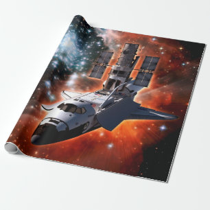 Space Shuttle Atlantis Hubble-Teleskop Kunstwerk Geschenkpapier