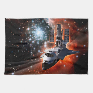 Space Shuttle Atlantis Hubble-Teleskop Kunstwerk Geschirrtuch