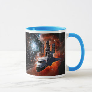 Space Shuttle Atlantis Hubble-Teleskop Kunstwerk Tasse