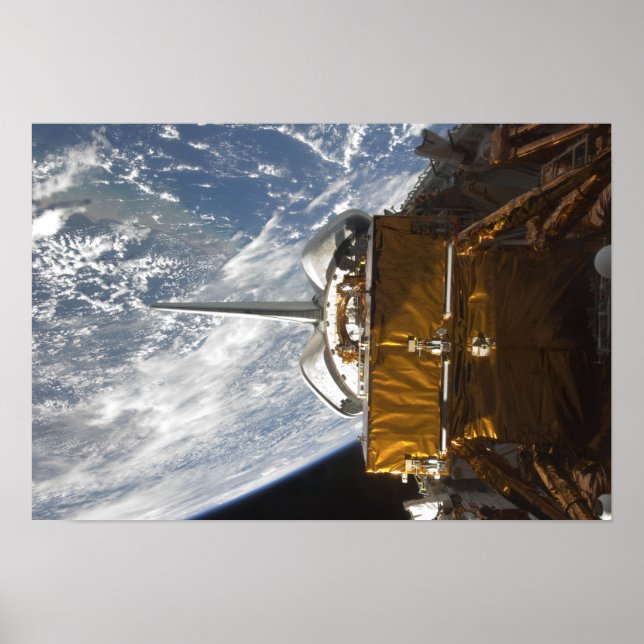 Space Shuttle Atlantis Nutzlastschacht rückgängig  Poster (Vorne)