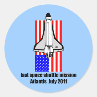 Space Shuttle Atlantis Runder Aufkleber